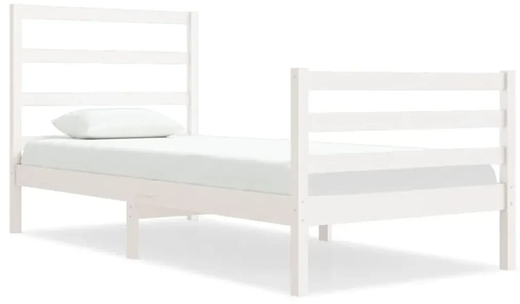 vidaXL Bedframe massief grenenhout wit 90x190 cm 3FT Single