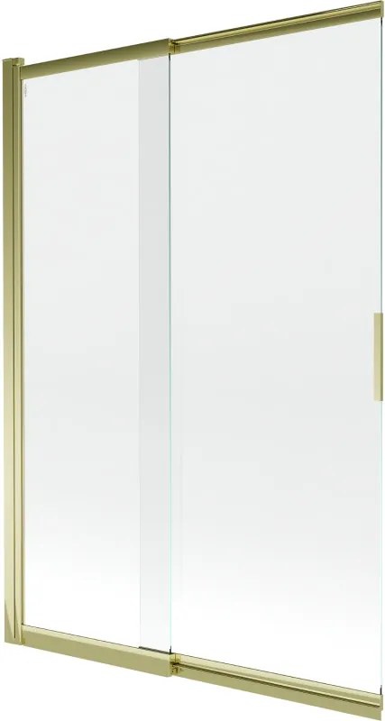 Mexen Fox tweepanelige verschuifbare badwand 120 x 150 cm, transparant, goud - 891-120-002-50-00