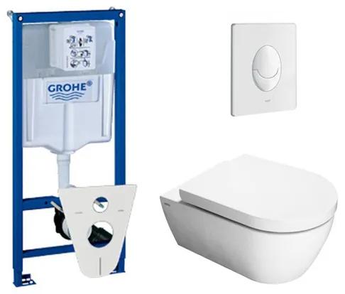 QeramiQ Salina toiletset met inbouwreservoir, closetzitting met softclose en bedieningsplaat wit