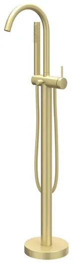IVY Bond Badmengkraan Vrijstaand - draaibare uitloop - 150cm - Doucheslang - Staafhanddouche - Geborsteld mat goud PVD 6303064