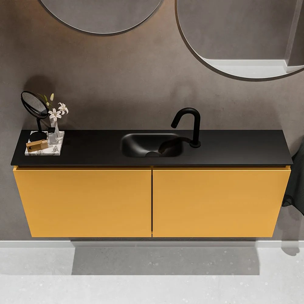 Mondiaz Ture 120cm toiletmeubel ocher met wastafel urban midden 1 kraangat