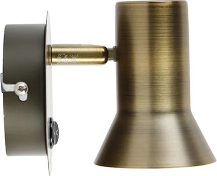 Smart wandspot brons draai- en kantelbaar met schakelaar incl. Wifi GU10 50mm - Karin 1