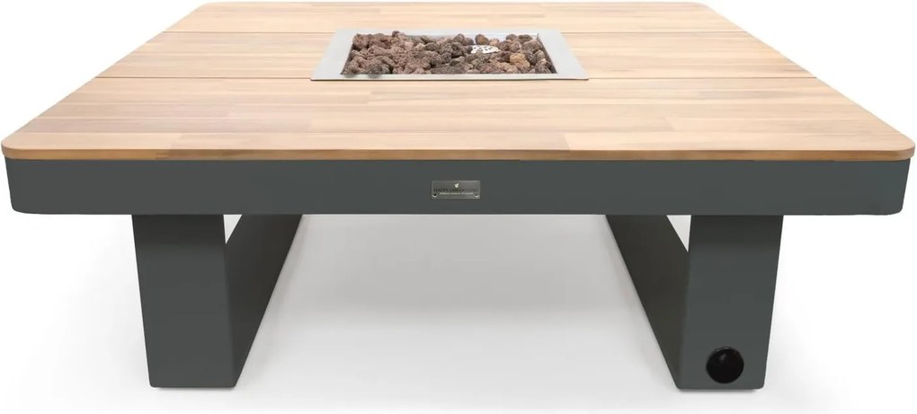 Happy Cocooning Horizon 95 Vuurtafel - 95x95x24 cm - Smokey Anthracite - Acaciahout