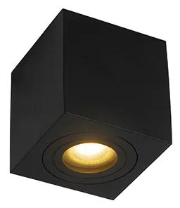 Moderne vierkante badkamer Spot / Opbouwspot / Plafondspot zwart - Capa Modern GU10 IP44 Lamp