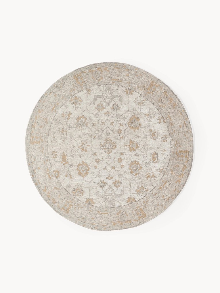 Rond handgeweven chenille vloerkleed Loire