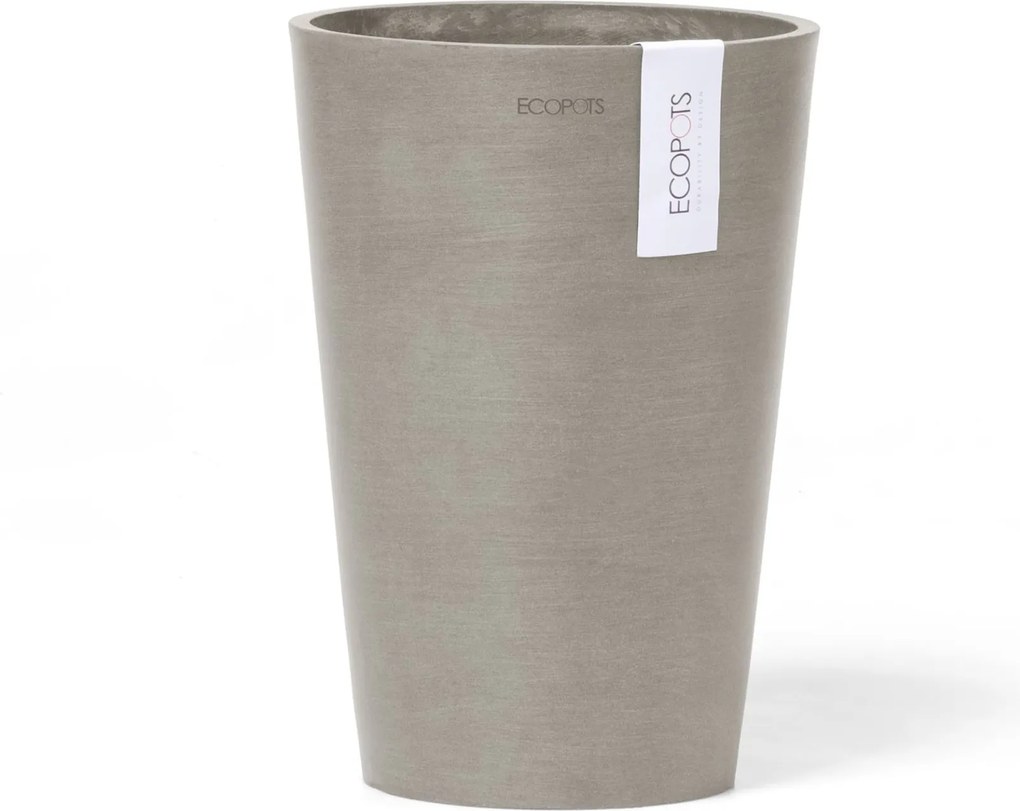 Ecopots bloempot Pisa 21 - Rond - Taupe - Diameter 21,1 x H29,8 cm