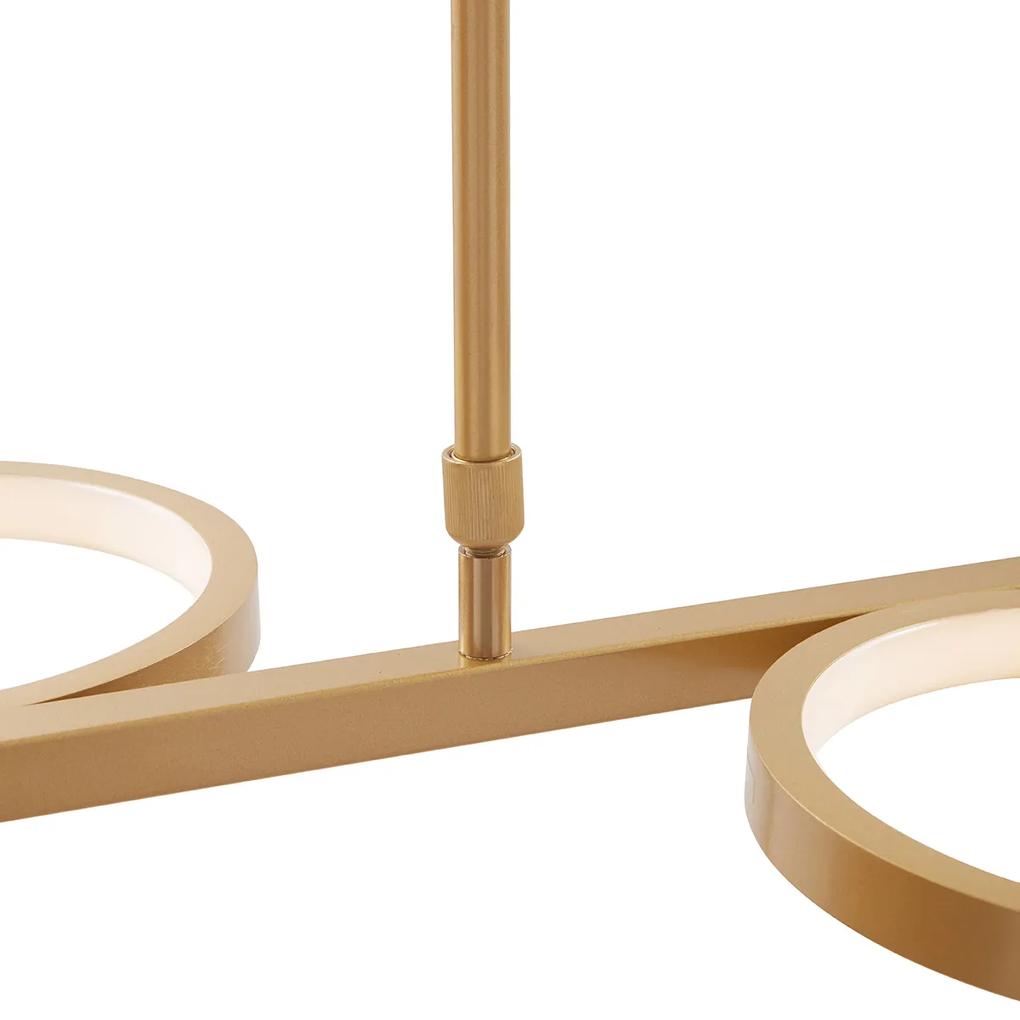 Eettafel / Eetkamer Moderne hanglamp incl. LED 3-staps dimbaar goud 5-lichts - Vivé Modern Binnenverlichting Lamp
