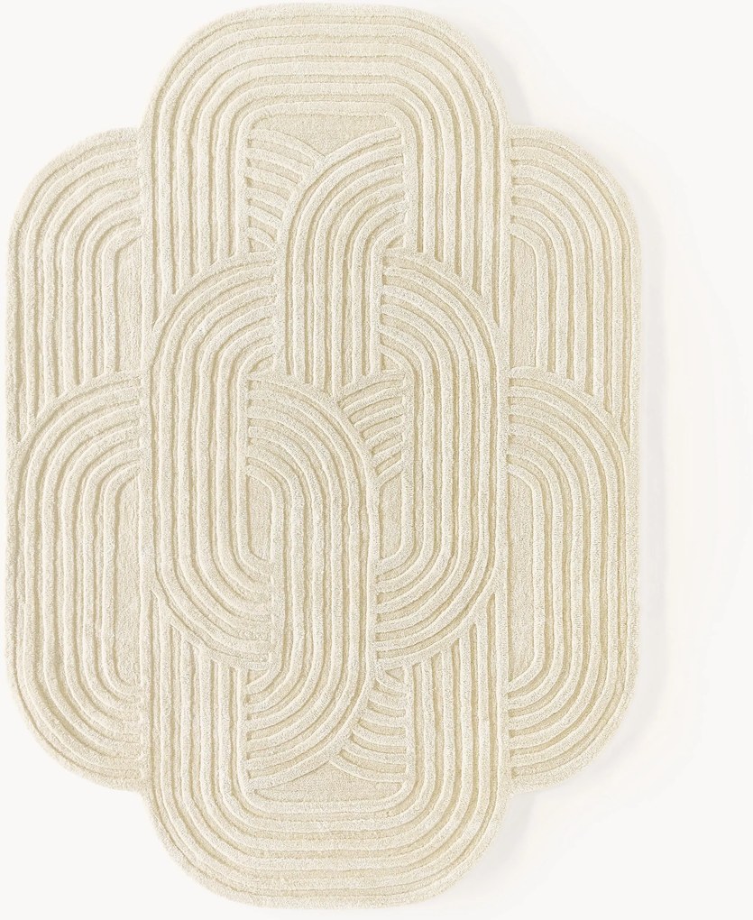 Wollen vloerkleed Koli met hoog-laag effect