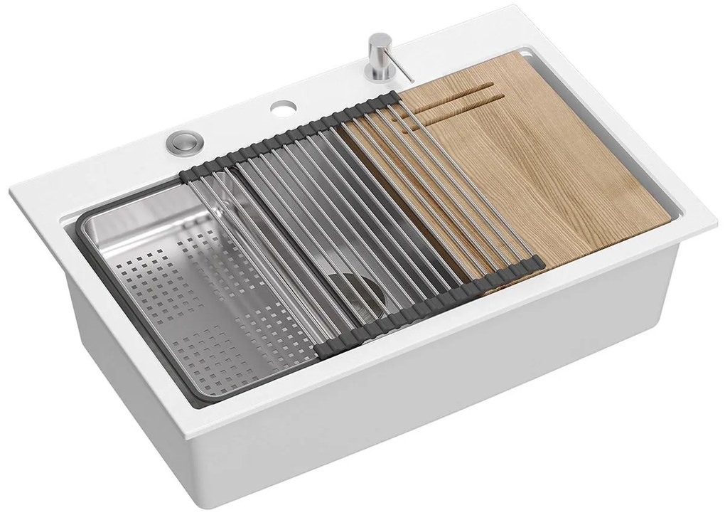 granieten spoelbak MARC 110 WORKSTATION White