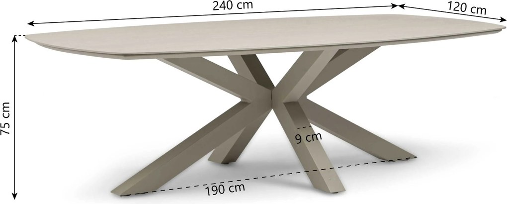 Dining Tuintafel rechthoekig 240 x 120 cm Zand/Beige Voyage