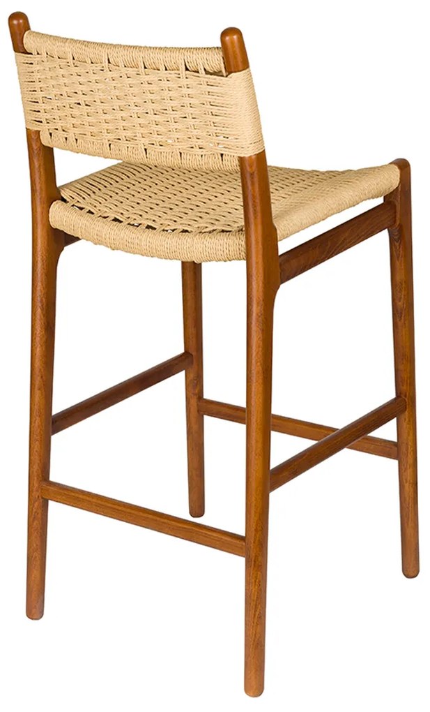 Dutchbone Cecile Houten Frame Barkruk Walnut