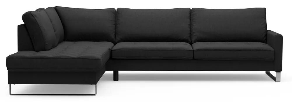 Rivièra Maison - West Houston Corner Sofa Chaise Longue Left, oxford weave, basic black - Kleur: zwart