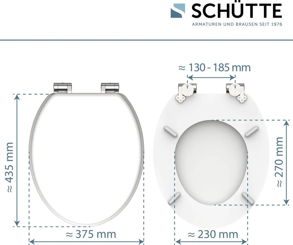 Schutte Alfie softclose toiletzitting wit glans