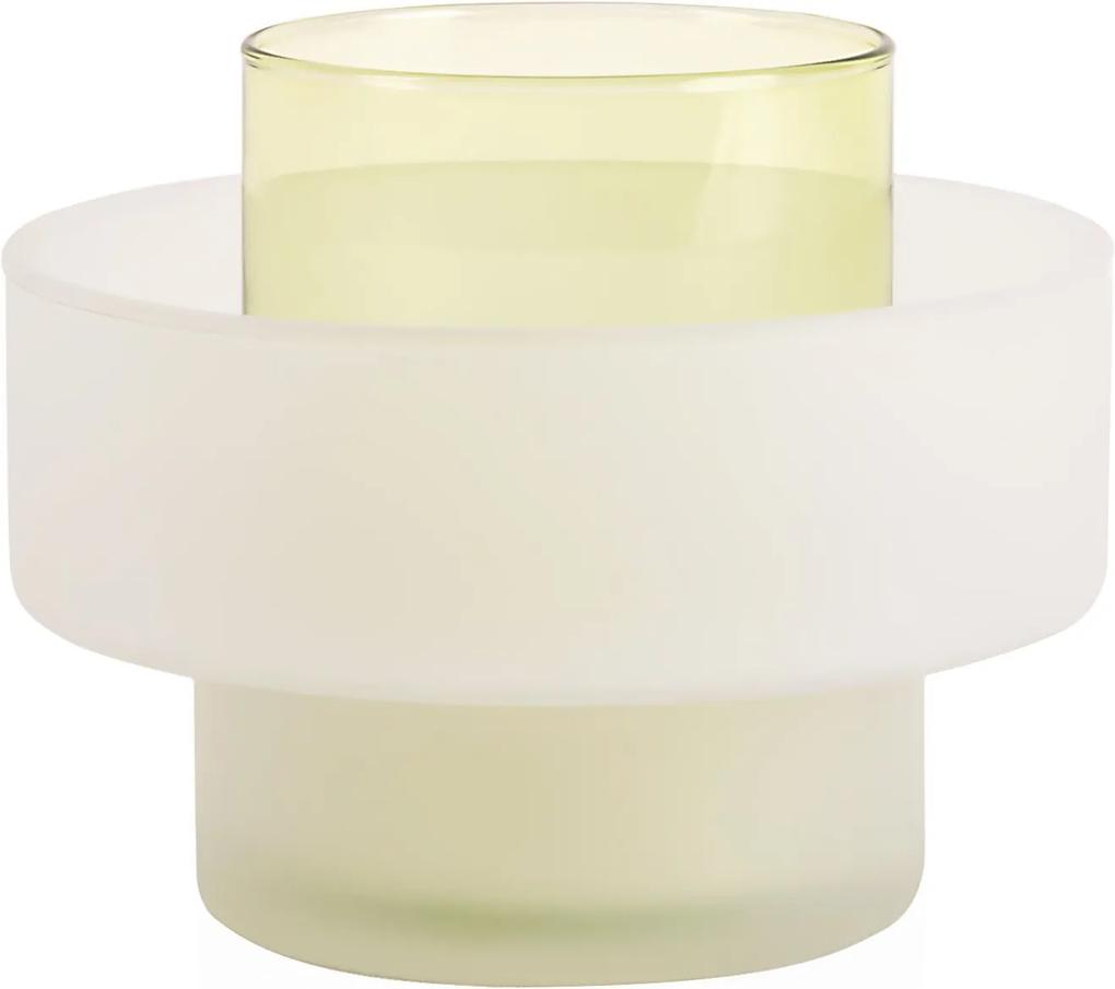 XLBoom | Vaas Bencia large: diameter 18 cm x hoogte 14 cm wit, groen vazen glas vazen & bloempotten decoratie | NADUVI outlet