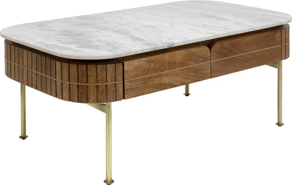Salontafel Marmer Met Lades - 110 X 60cm.