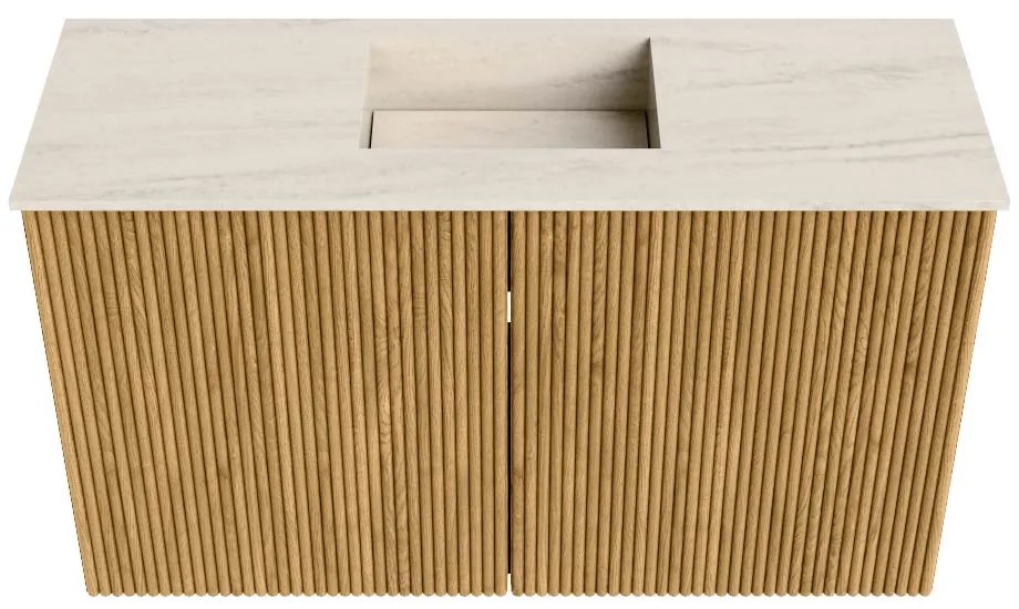 Mondiaz Joya DLux 70cm toiletmeubel oak met wastafel faye midden 1 kraangat meli