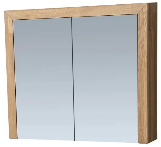 Brauer Rise spiegelkast 80cm met 2 dubbelzijdige spiegeldeuren eiken grijs