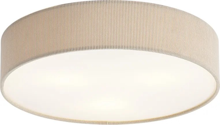 Moderne plafondlamp taupe met velours kap 46cm 3-lichts - Luz