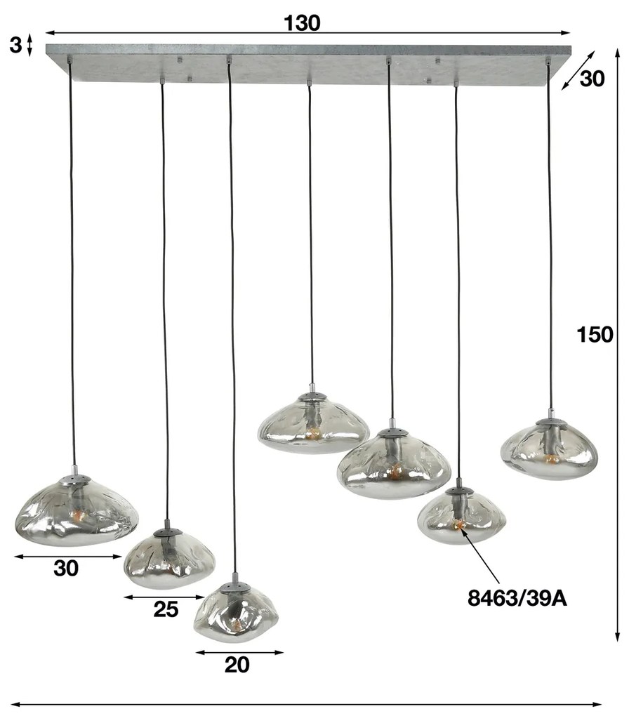 Hanglamp Glas Met Metaal