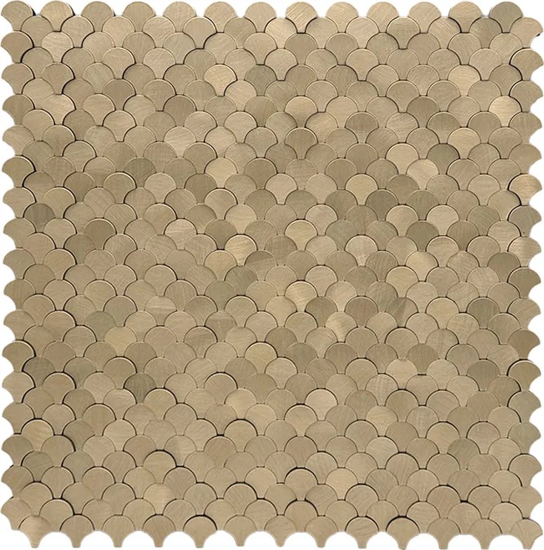 Zelfklevende Mozaïektegels Metaal | Visschub Goud | 28,8×29,8 cm | Keuken, Bad &amp; WC