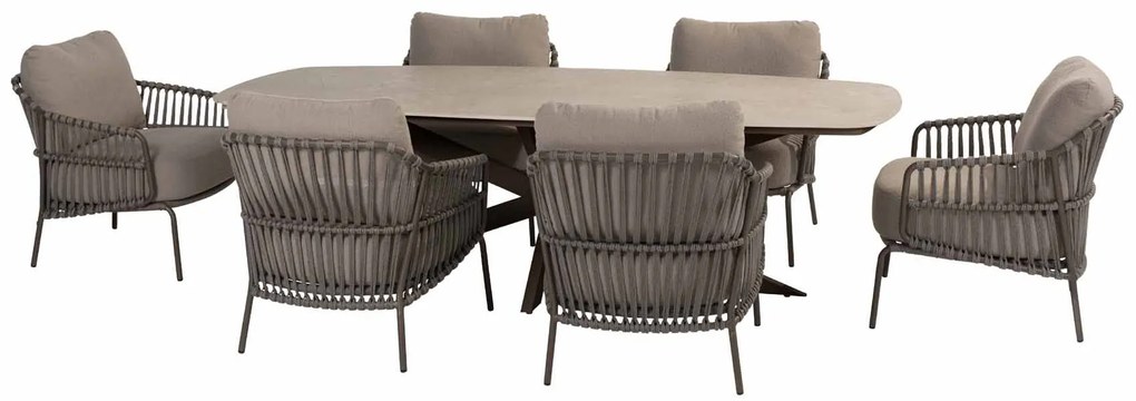 4 Seasons Outdoor Capalbio low dining chair terre SALE Tuinstoel bruin weerbestendig