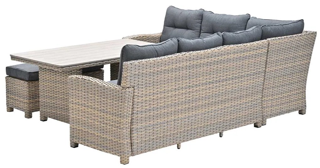 Garden Impressions Alaska lounge dining set 5-delig links - light teak vironwood