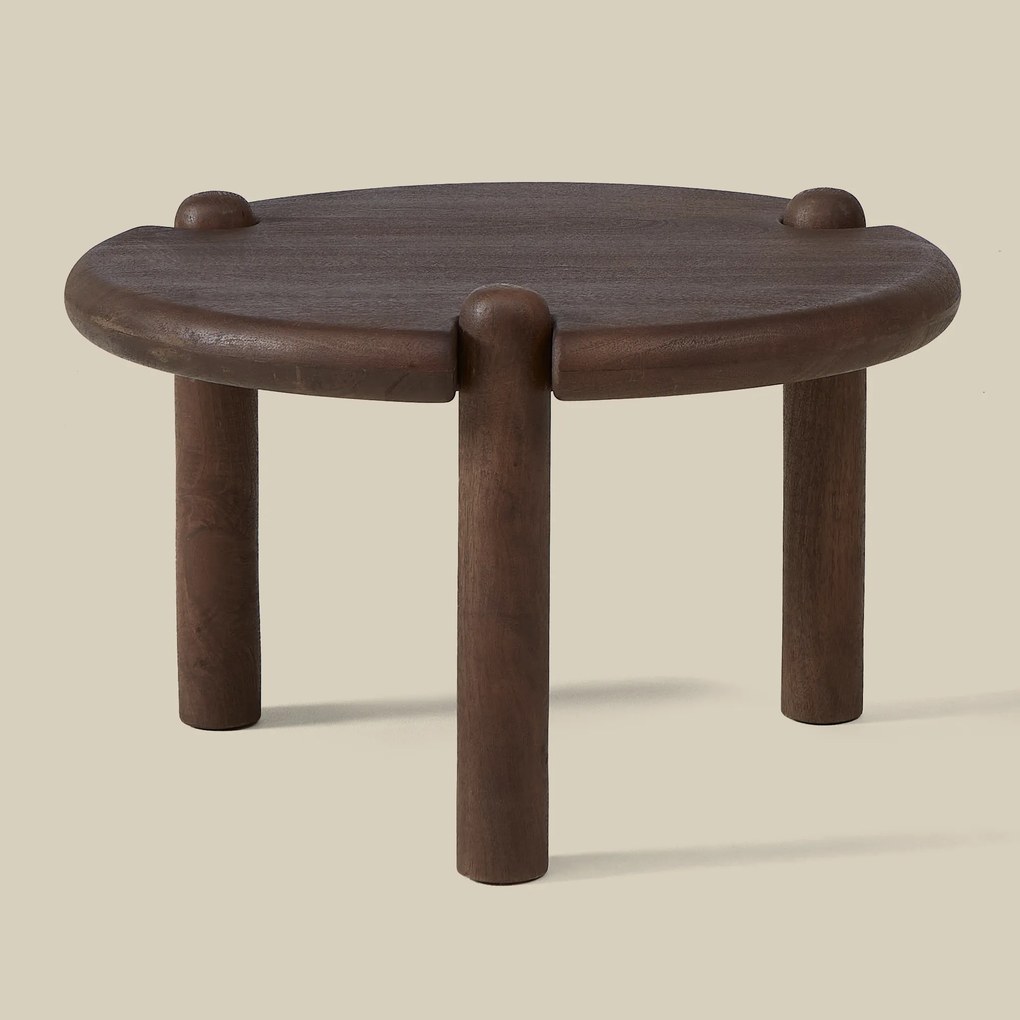 Houten Design Salontafel Rond 65 Cm - 65 X 65cm.