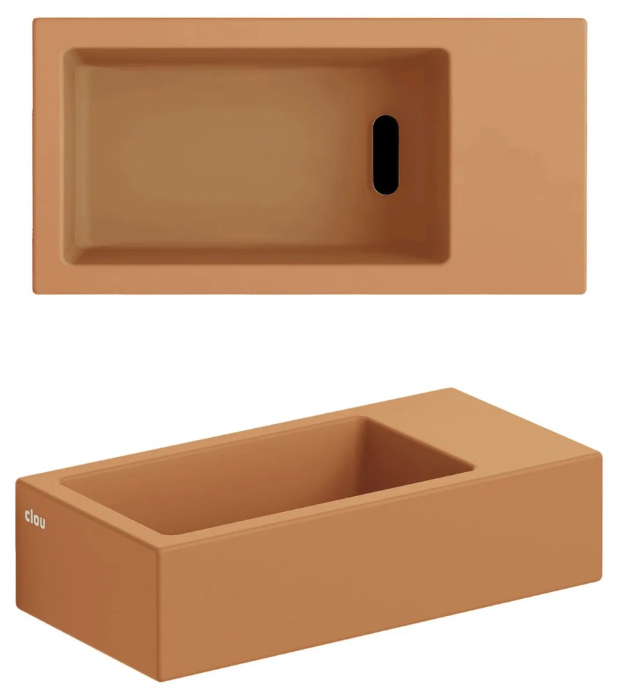 Clou Flush 3 keramische fontein 36cm zonder kraangat rechts zand mat
