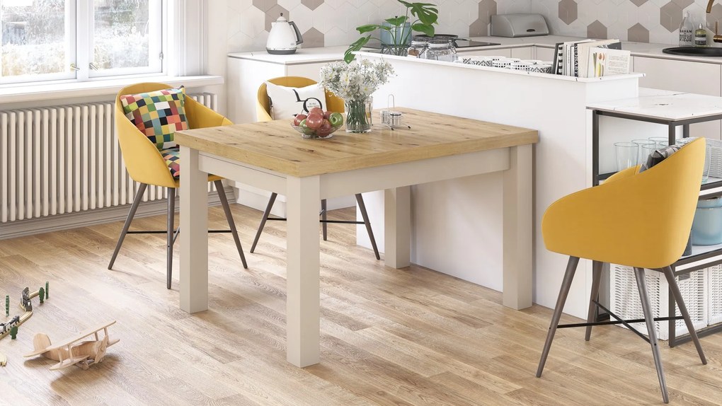 ROYAL GOUDEN eiken artisan / beige, EETTAFEL, UITSCHUIFBAAR