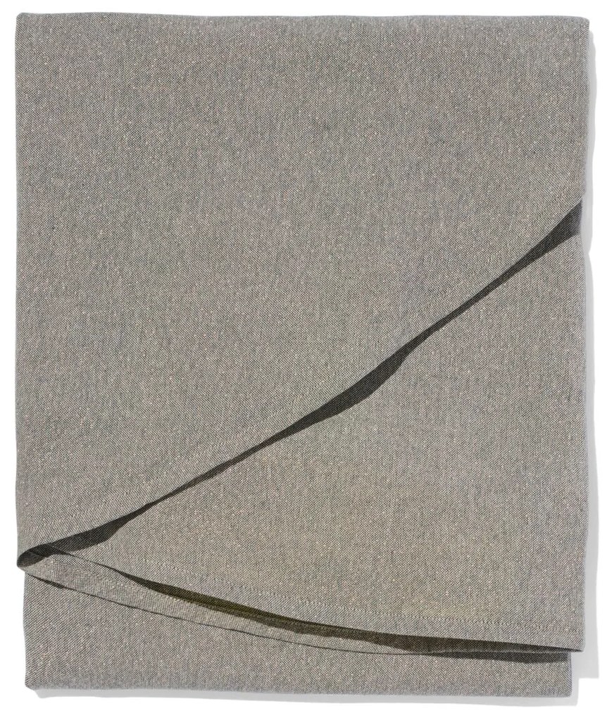 HEMA Tafelkleed Chambray Katoen Groen/goud Ø180 (groen)