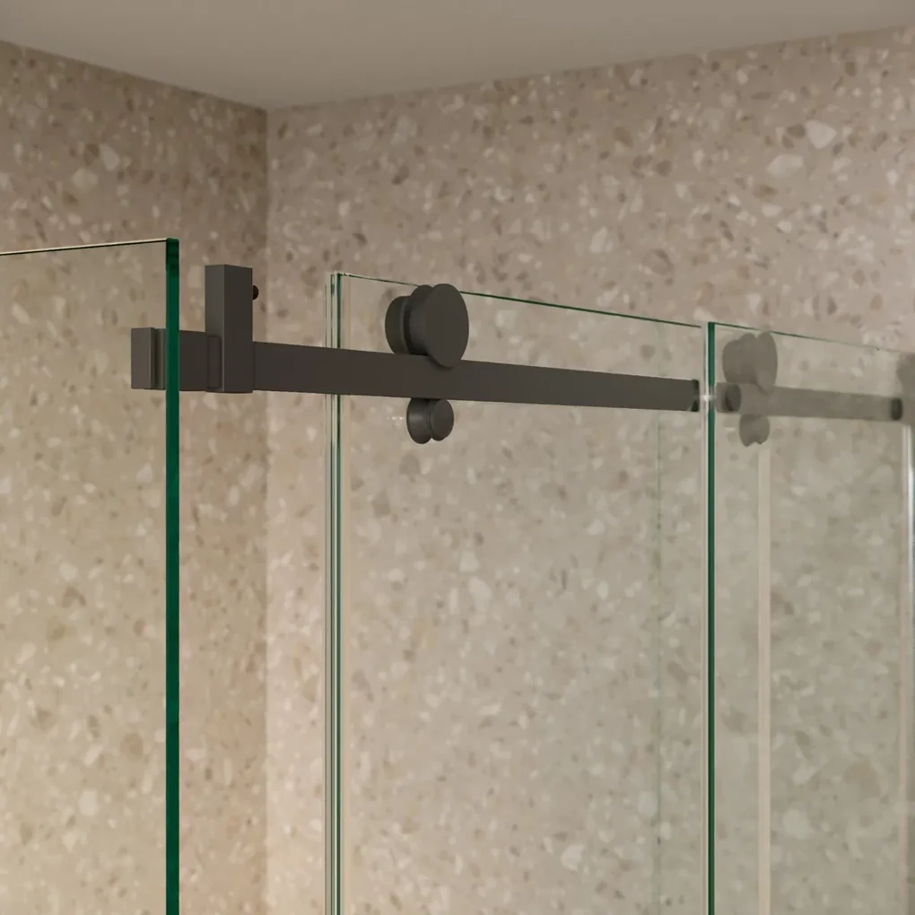 Saniclear Supreme douchecabine 110x80cm dubbelzijdig anti-kalk zwart