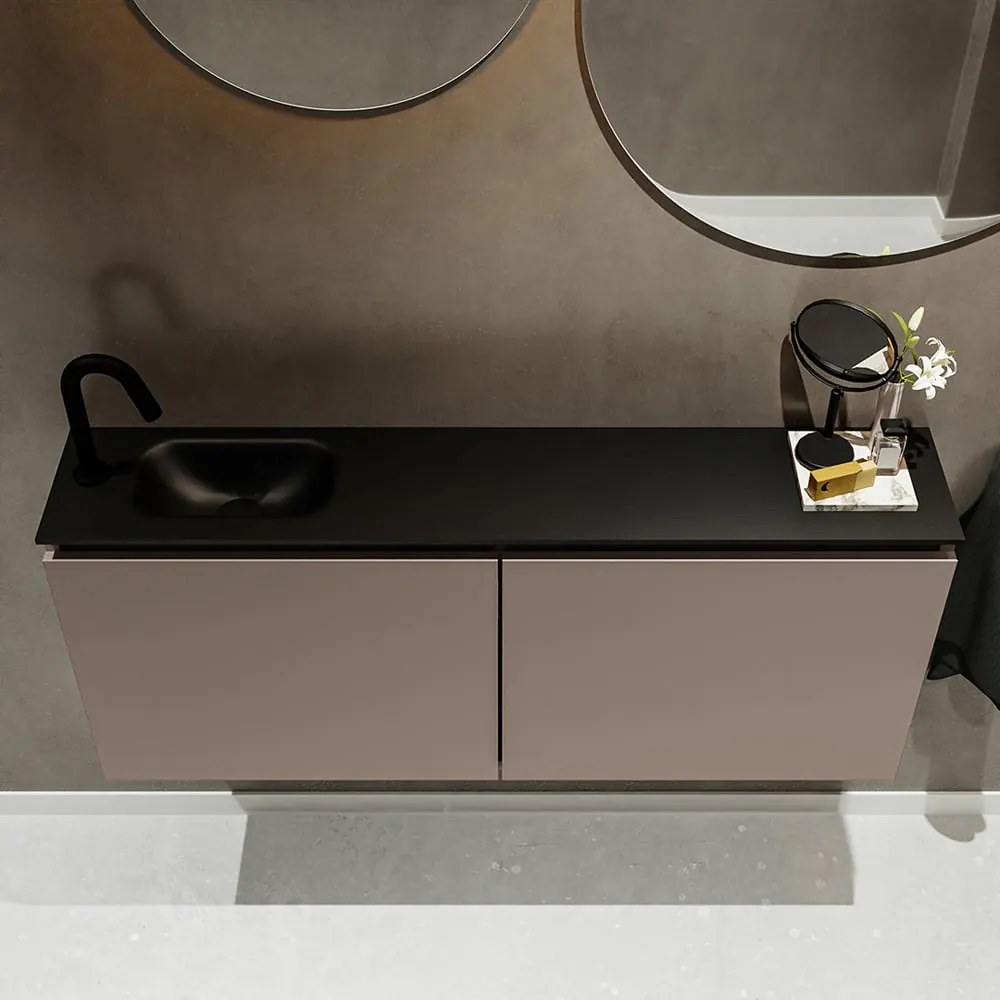 Mondiaz Ture 120cm toiletmeubel smoke met wastafel urban links 1 kraangat