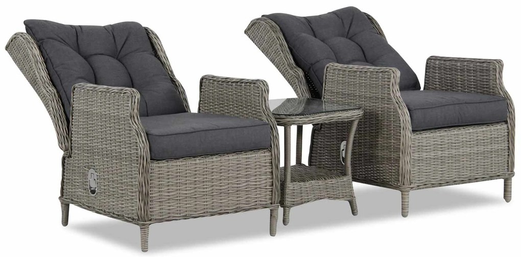 Bistroset 2 personen Wicker Grijs Garden Collections New Castle