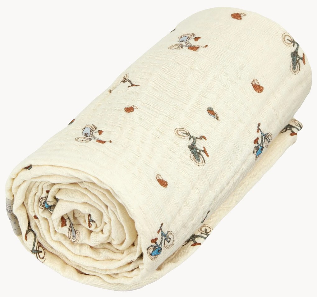 Babydekentje Bicycles van biologisch katoen