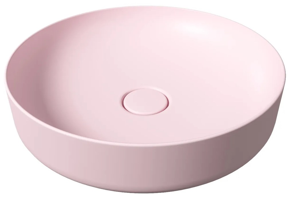 Salenzi Form ronde opbouw waskom met clickwaste mat roze 45cm