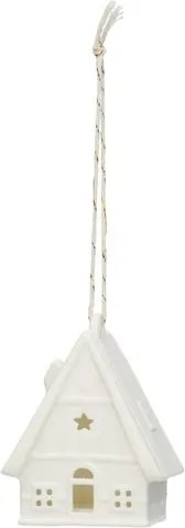 Hanger, porselein, vakwerkhuis, wit