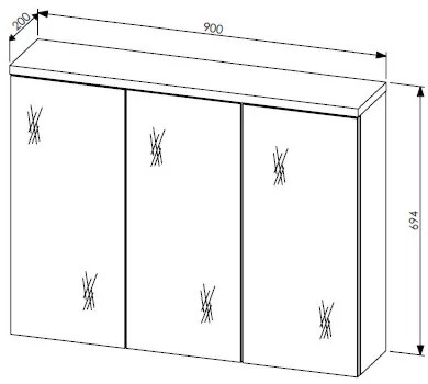 Comad Samoa 842 spiegelkast 90cm eiken