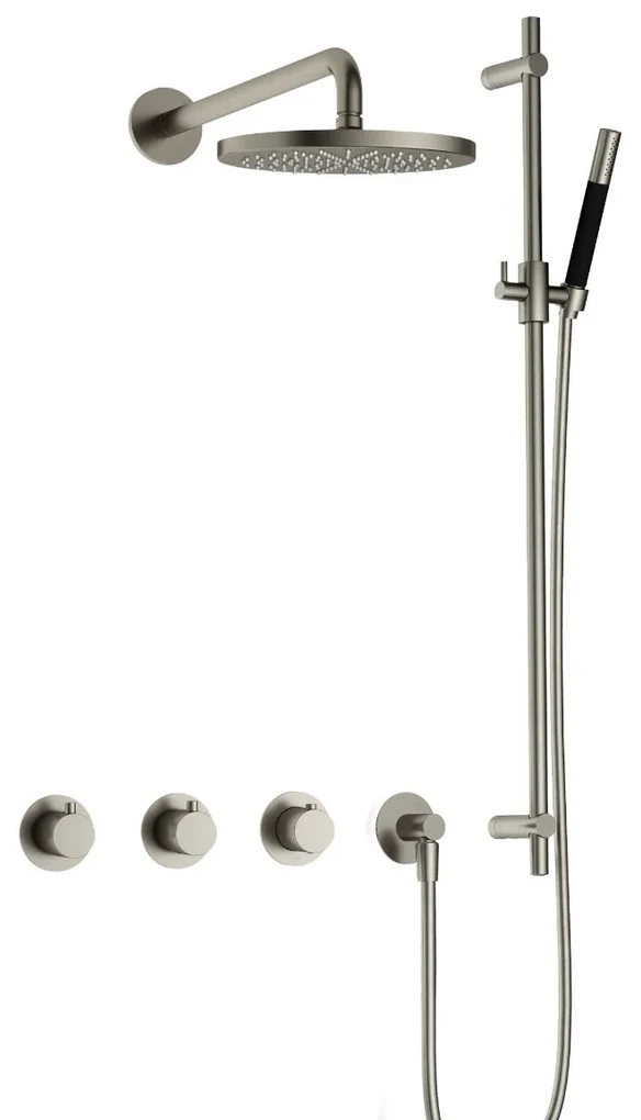 Hotbath Cobber IBS70 inbouwdouche met glijstang geborsteld nikkel