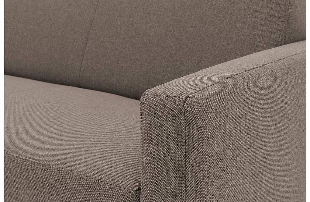 Goossens  Key West bruin, stof, 2,5-zits, modern design met ligelement links