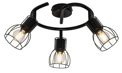 Moderne plafondlamp zwart 50 cm rond 3-lichts - Botu Modern E14 Binnenverlichting Lamp