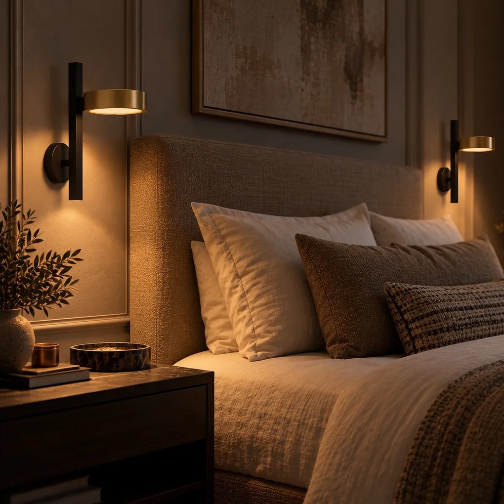 Set Van 2 Orion Bedlamp Messing Met LED