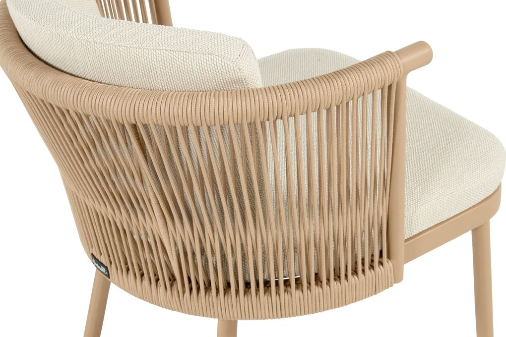 Tuinset Ronde Tuintafel 4 personen 120 cm Rope Taupe  Hartman Toledo/Girona