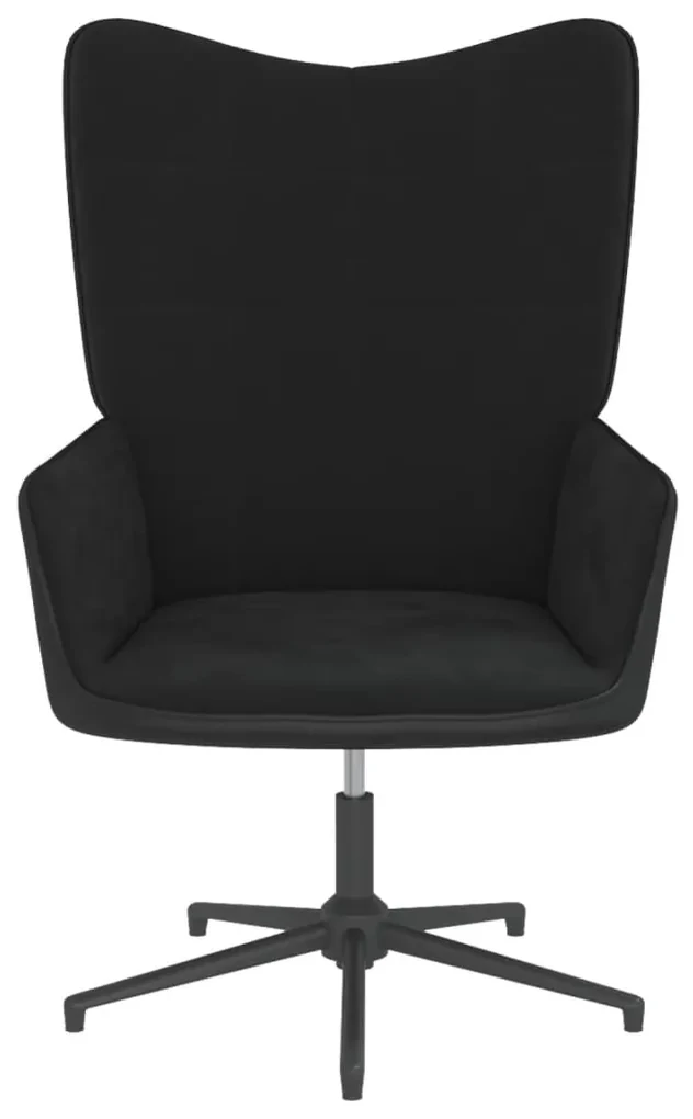 vidaXL Relaxstoel fluweel en PVC zwart