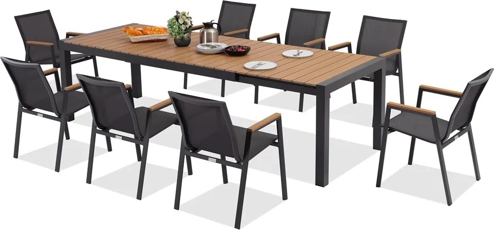 Aluminium tuinset met klaptafel Sorrento Garden Point antraciet