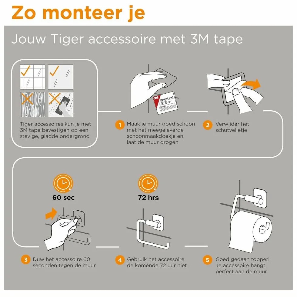 Tiger Colar handdoekhaak zwart