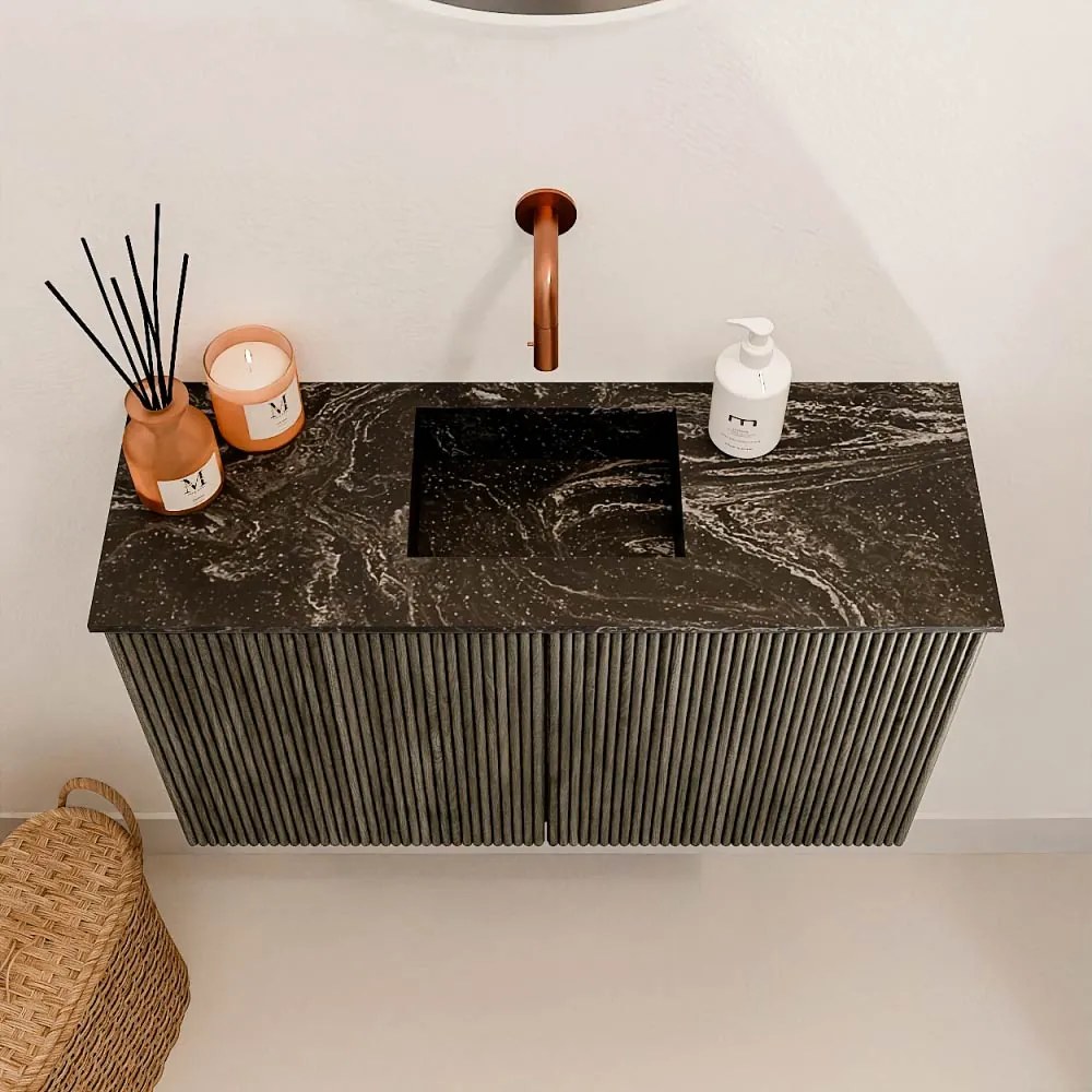 Mondiaz Joya DLux 70cm toiletmeubel shadow met wastafel faye midden zonder kraangat lava