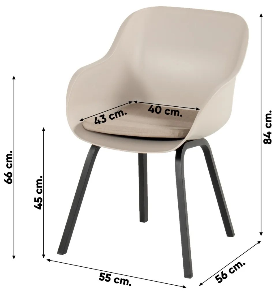Hartman tuinset - Heron tuintafel 240 cm. + Le Soleil tuinstoel Taupe