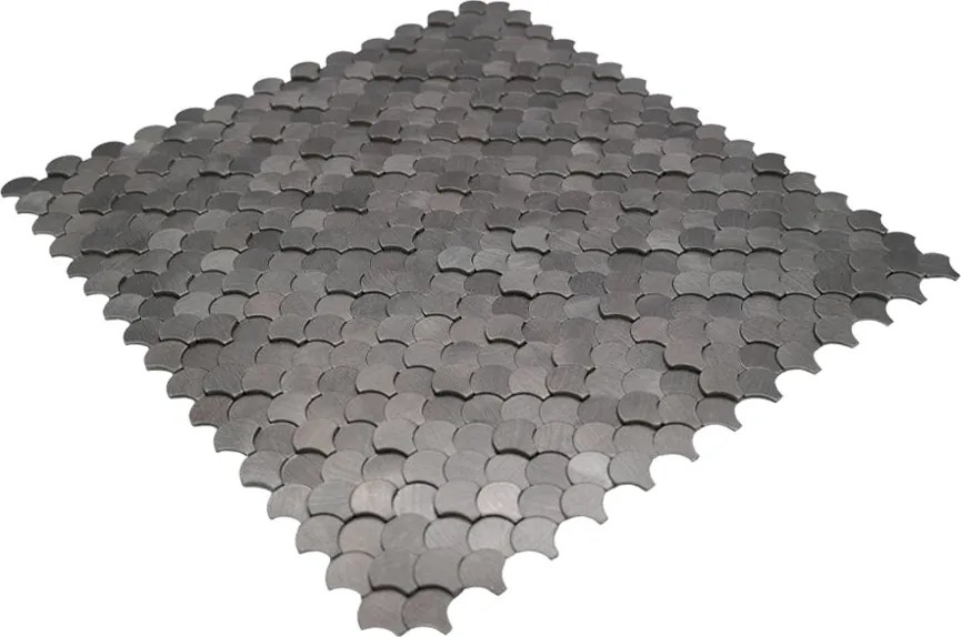 Zelfklevende Mozaïektegels Metaal | Visschub Antraciet | 28,8×29,8 cm | Keuken, Bad & WC