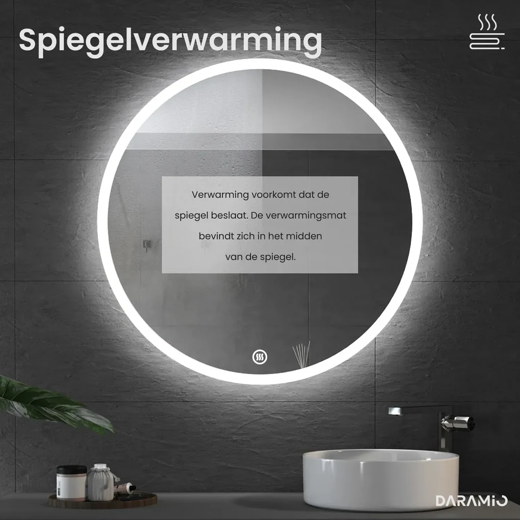 Ronde spiegel met verlichting E1