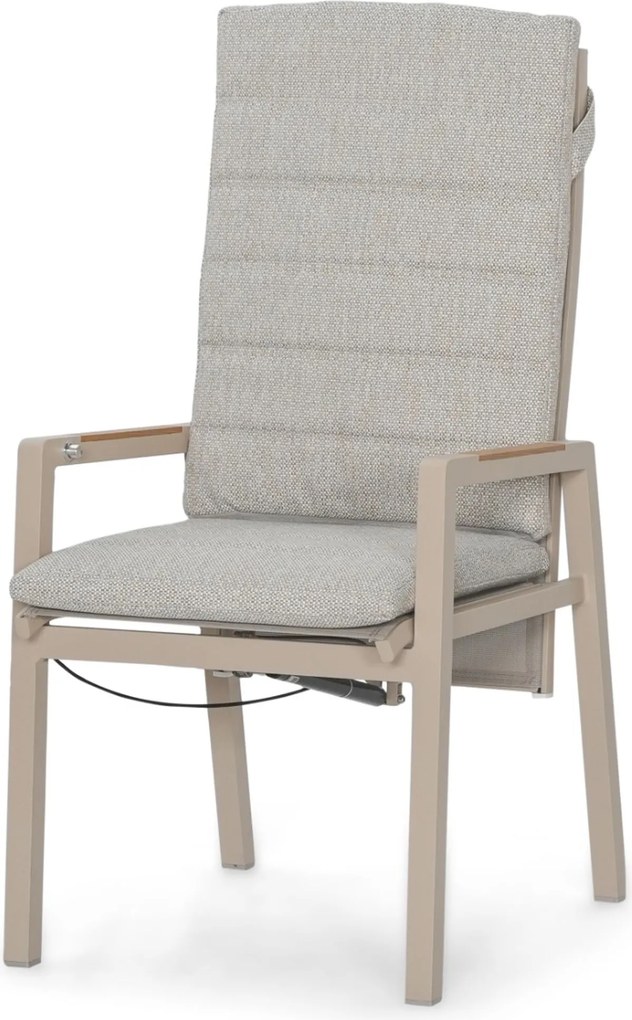 Tuinset 4 personen 125 cm Aluminium Taupe Lifestyle Garden Furniture Vivaro/Ancona